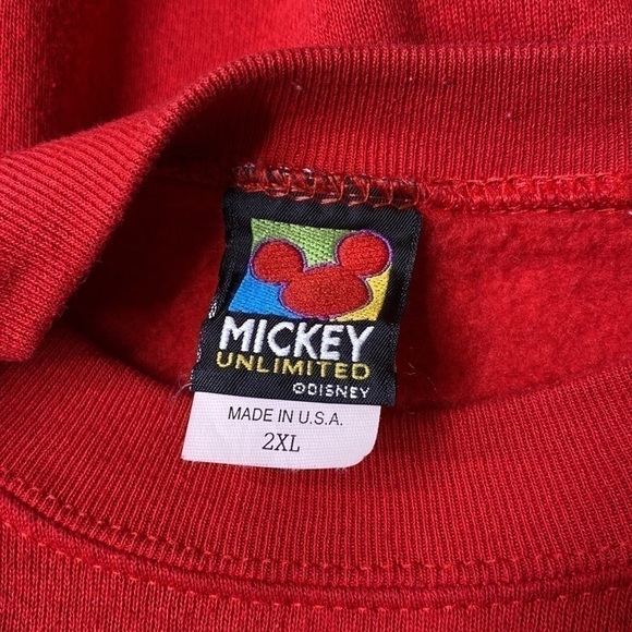Vintage Mickey Unlimited Red Crewneck Sweatshirt USA 2XL - Picture 3 of 7